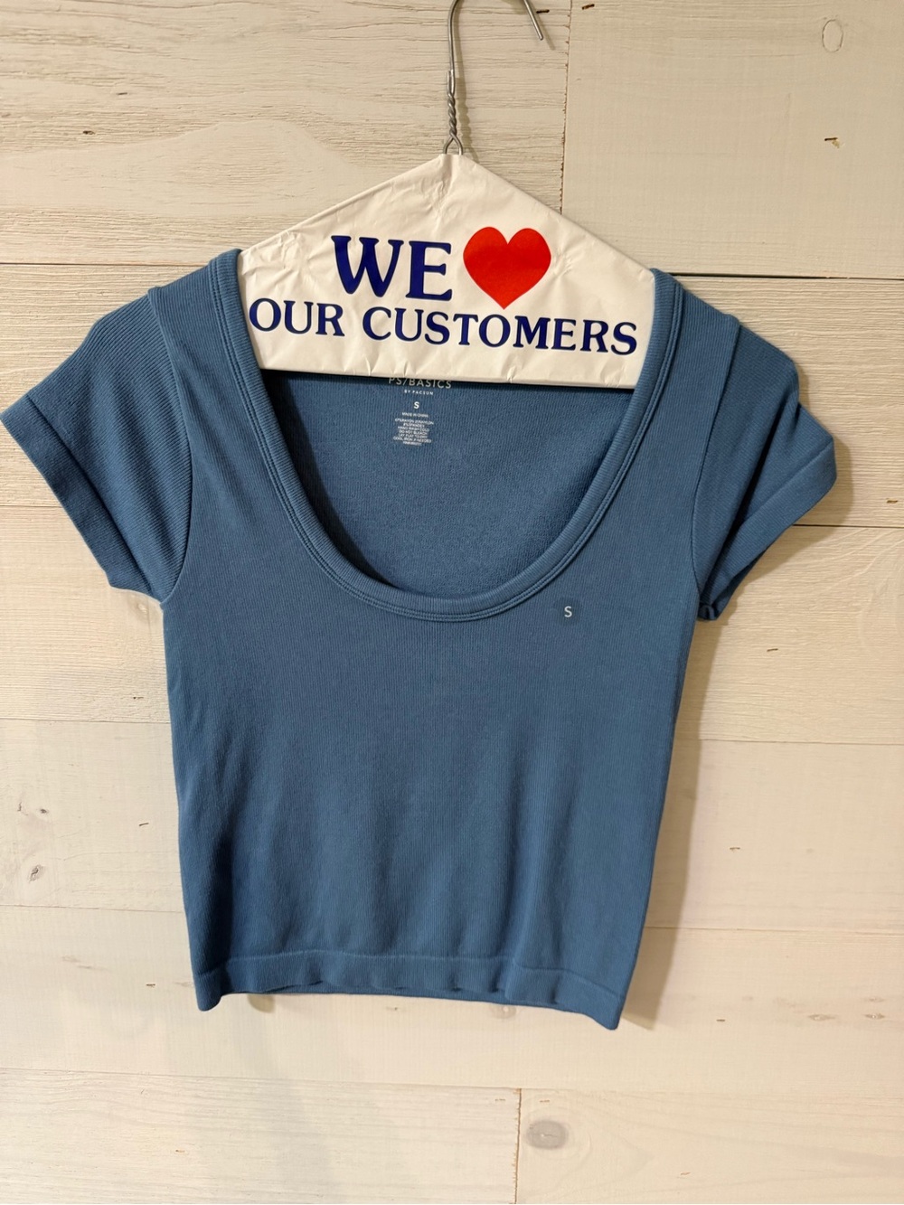 PacSun Blue Scoop Neck Crop Top